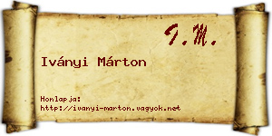 Iványi Márton névjegykártya