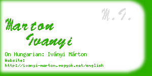 marton ivanyi business card