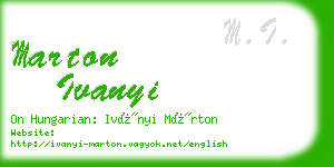 marton ivanyi business card